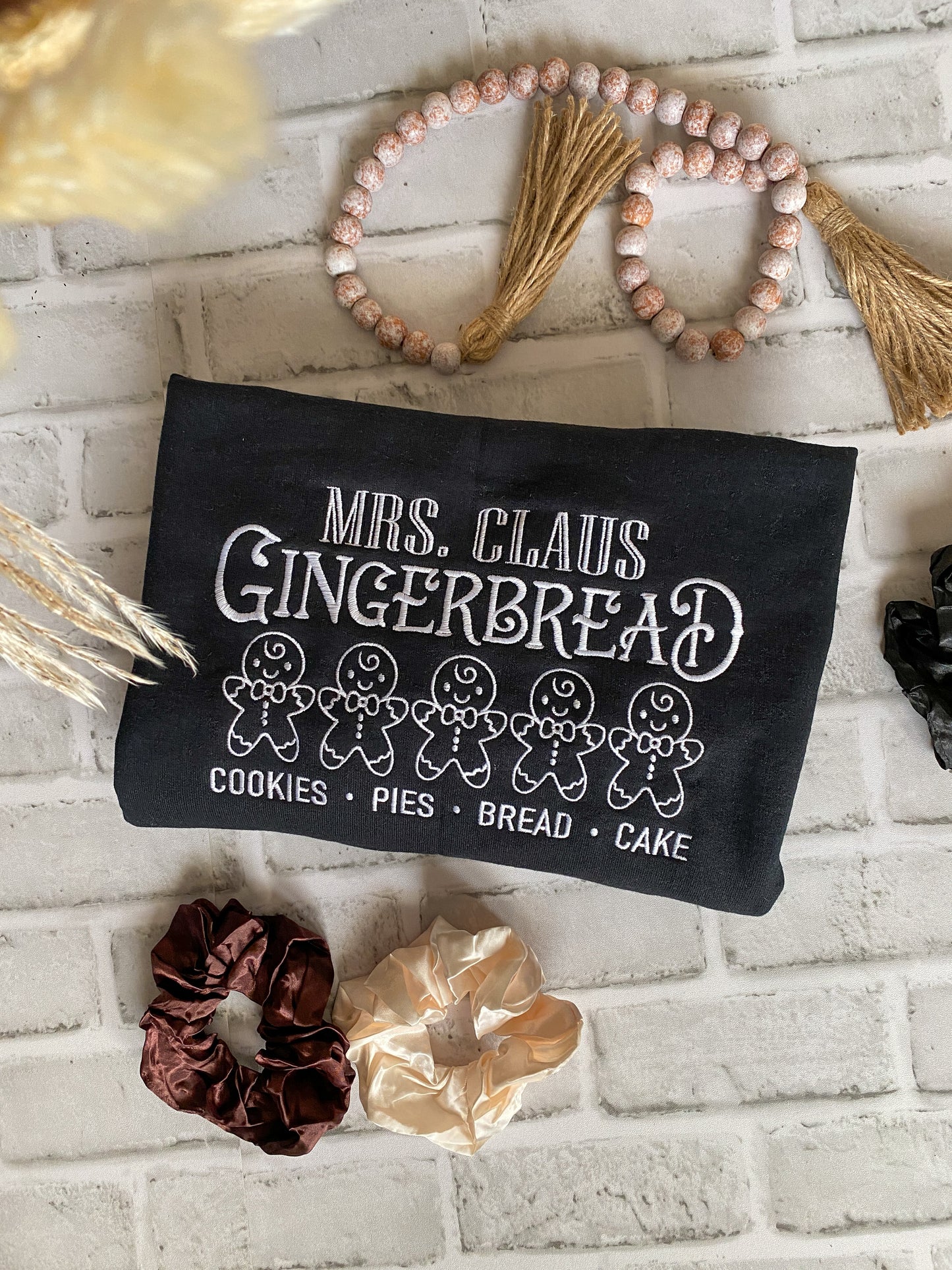 Mrs. Claus Gingerbread Bakery Crewneck | Embroidered Crewneck Sweatshirt