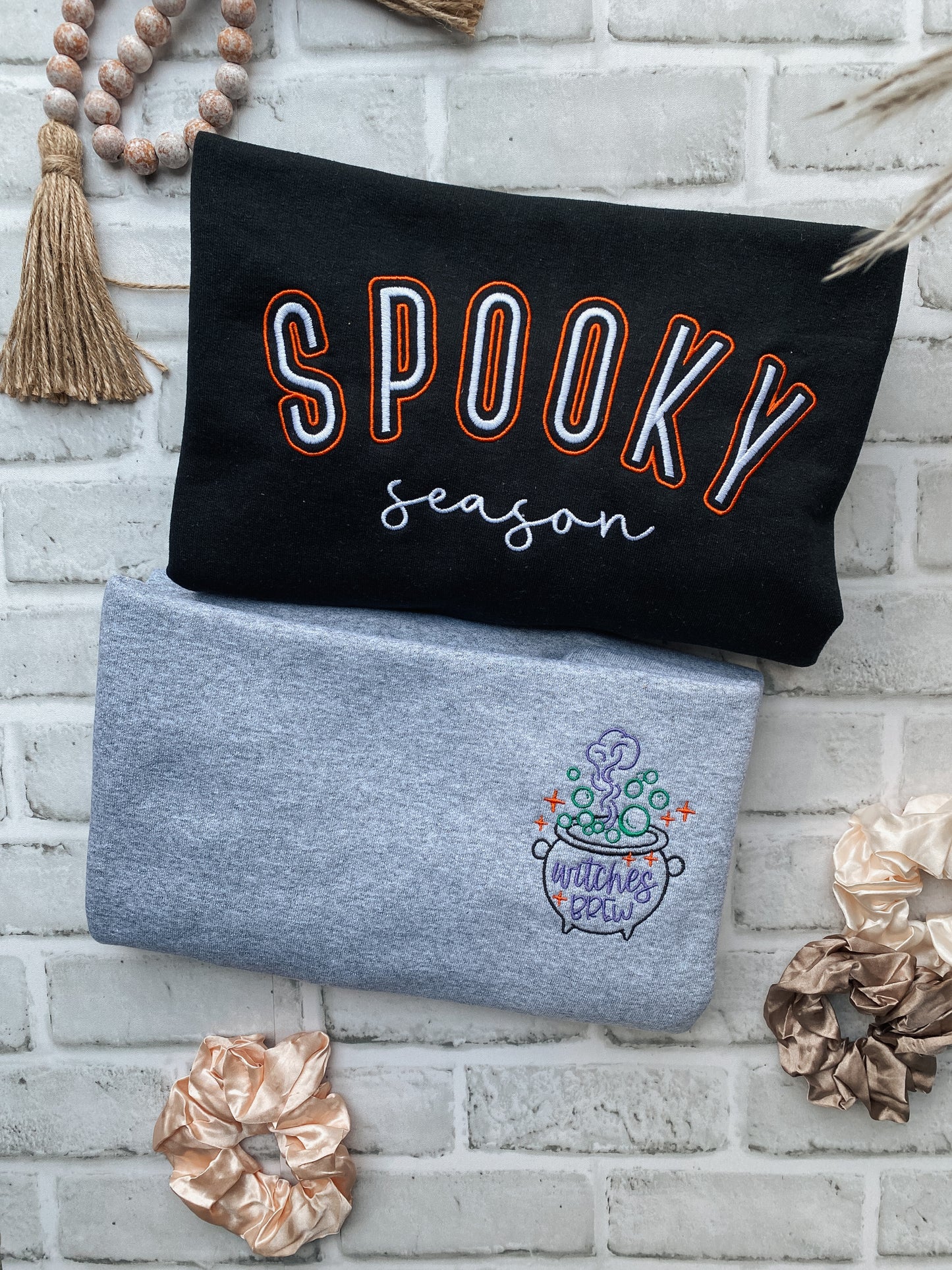 Spooky Season Crewneck | Embroidered Crewneck Sweatshirt