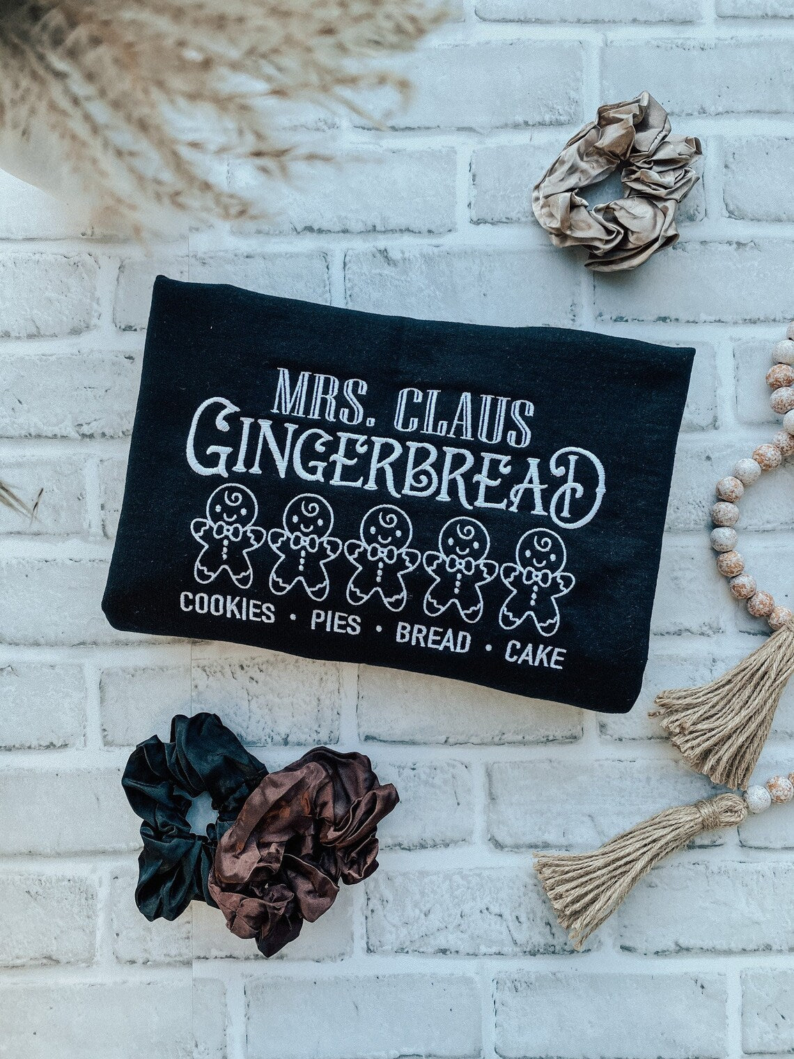 Mrs. Claus Gingerbread Bakery Crewneck | Embroidered Crewneck Sweatshirt